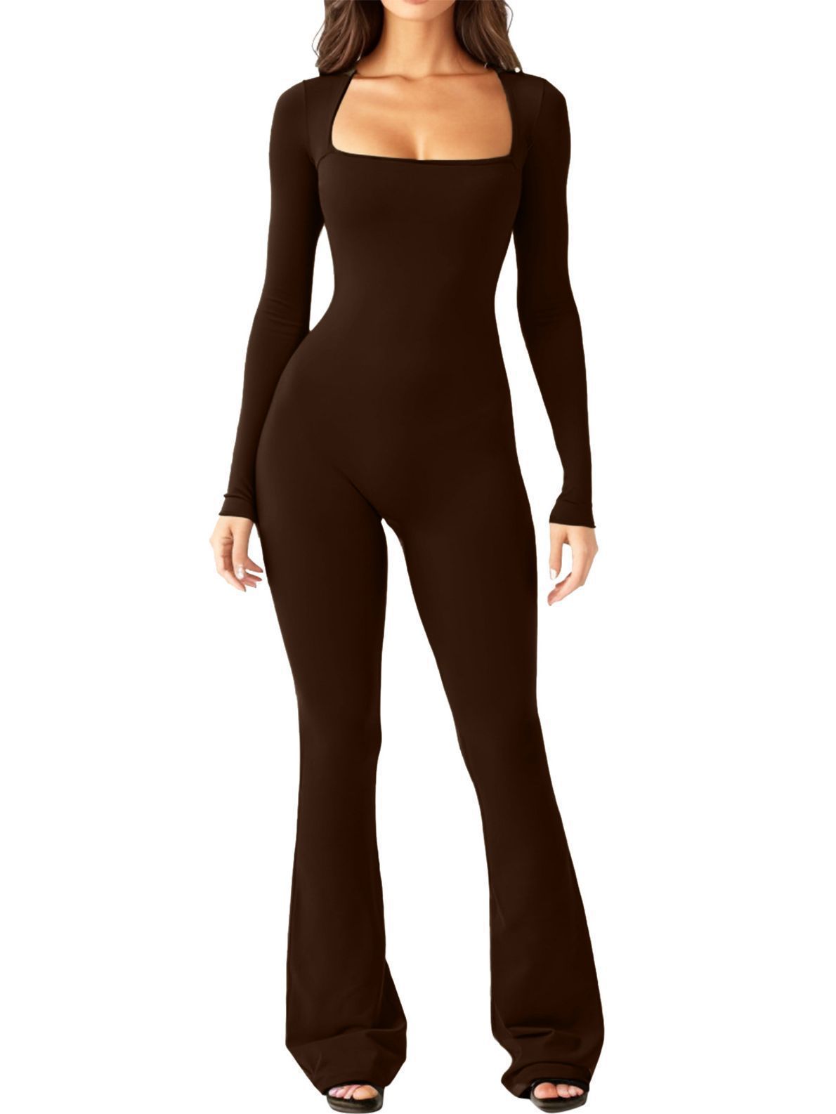 Dame Bodysuit Polyester Spandexblanding | Slim Fit Langærmet Bodysuit | Frontudskæring Til Hverdagsbrug & Aftenbrug | Vanero