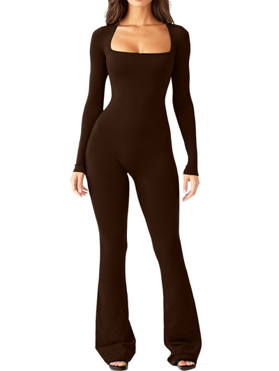 Dame | bredt skåret langærmet bodysuit stilla | vanero