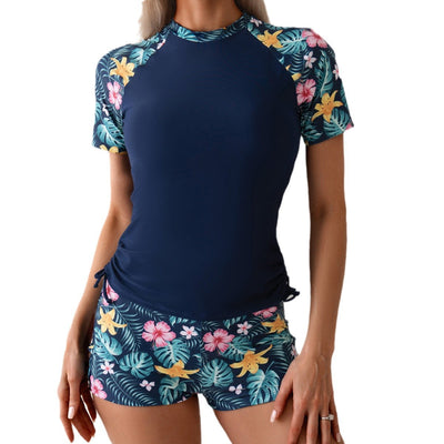 Dame UV Beskyttelse Badetøj Sæt Med Blomsterdesign Og Sporty Pasform | Funktionelt Og Moderne | Vanero