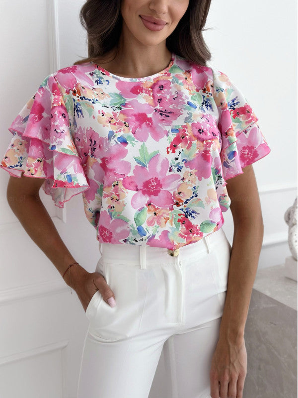 Damebluser Med Volumniøse Flæseærmer Og Floral Design | Elegant Og Moderne | Vanero