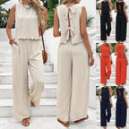 Dame Jumpsuit Bomuldsblanding | Relaxed Fit Jumpsuit med Blondeindsats | Bredde Ben Design til Hverdagsbrug & Sociale Arrangementer | Vanero
