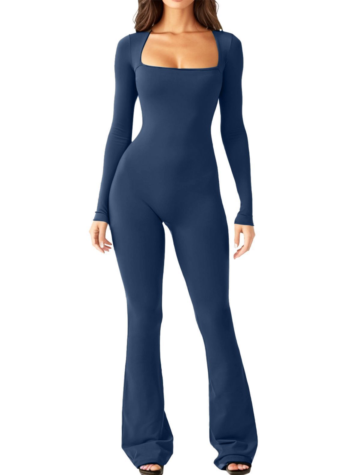 Dame | bredt skåret langærmet bodysuit stilla | vanero