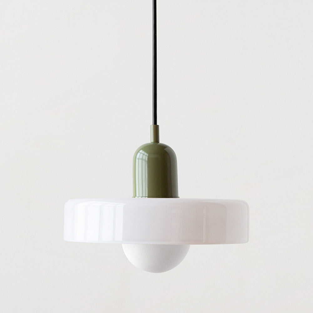 Bauhaus l Pendellampe af Farvet Glas l Vanero