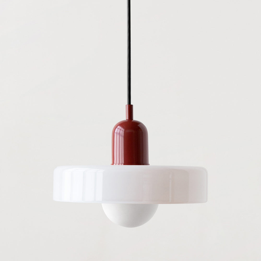 Bauhaus l Pendellampe af Farvet Glas l Vanero