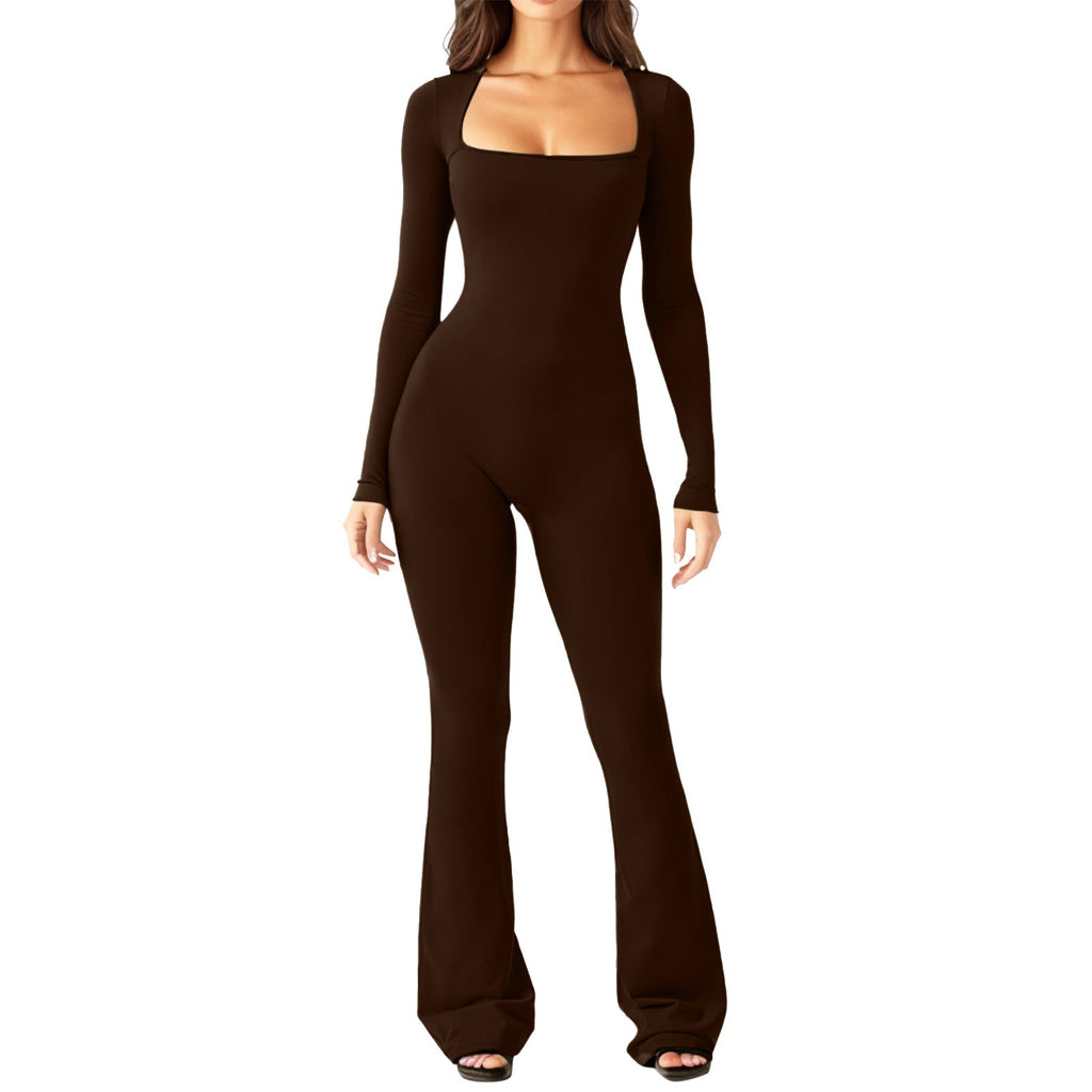 Dame Bodysuit Polyester Spandexblanding | Slim Fit Langærmet Bodysuit | Frontudskæring Til Hverdagsbrug & Aftenbrug | Vanero