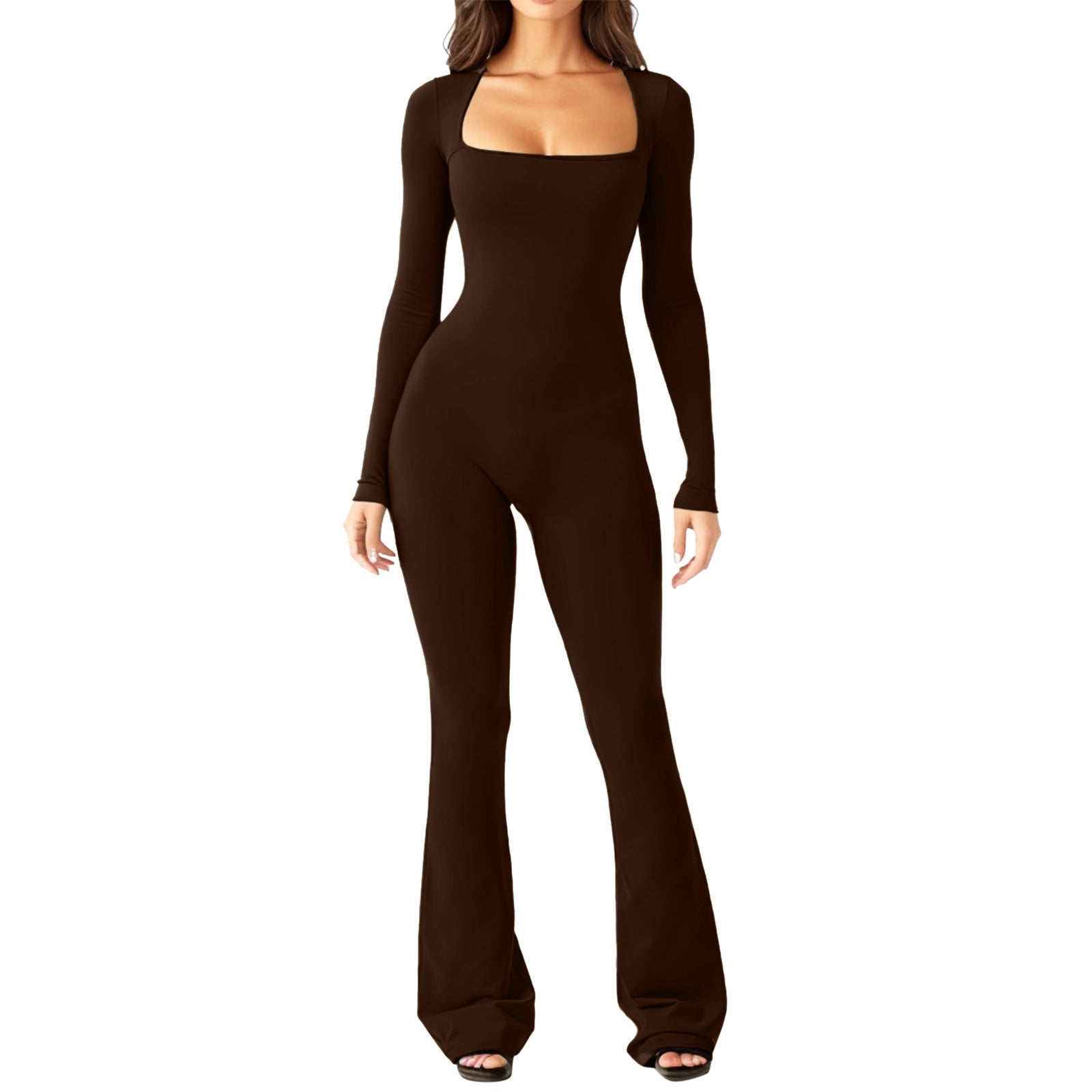 Dame Bodysuit Polyester Spandexblanding | Slim Fit Langærmet Bodysuit | Frontudskæring Til Hverdagsbrug & Aftenbrug | Vanero