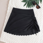 Dame Badejakke Polyester Spandex | Afslappet Pasform Cover-Up | Asymmetrisk Skæring med Snøring til Strand og Pool | Vanero