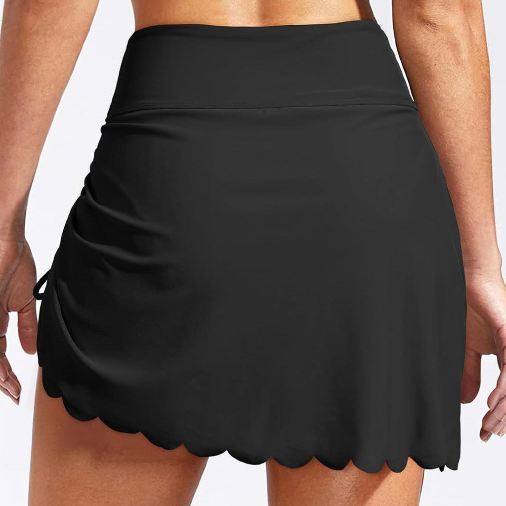 Dame Badejakke Polyester Spandex | Afslappet Pasform Cover-Up | Asymmetrisk Skæring med Snøring til Strand og Pool | Vanero