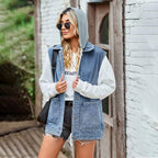 Damevest | Bomuldsdenim Konstruktion Design Med Frontlommer | Hverdagsbrug & Lag-På-Lag Styling | Vanero