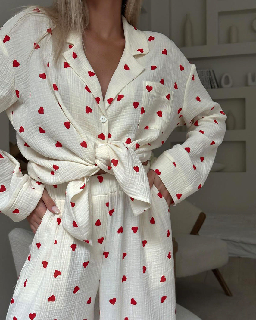 Bolette | Stilfuldt Pyjamassæt med Knap-Top l Vanero