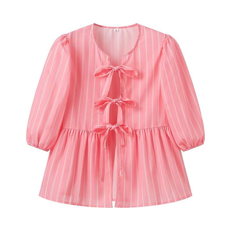 Damebluse Polyesterblanding | Relaxed Fit Bluse med Blomsterprint | Flæsedetalje Design til Hverdagsbrug & Arbejde | Vanero