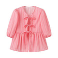 Damebluse Polyesterblanding | Relaxed Fit Bluse med Blomsterprint | Flæsedetalje Design til Hverdagsbrug & Arbejde | Vanero