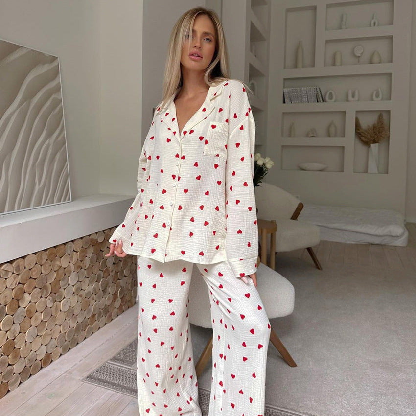 Bolette | Stilfuldt Pyjamassæt med Knap-Top l Vanero