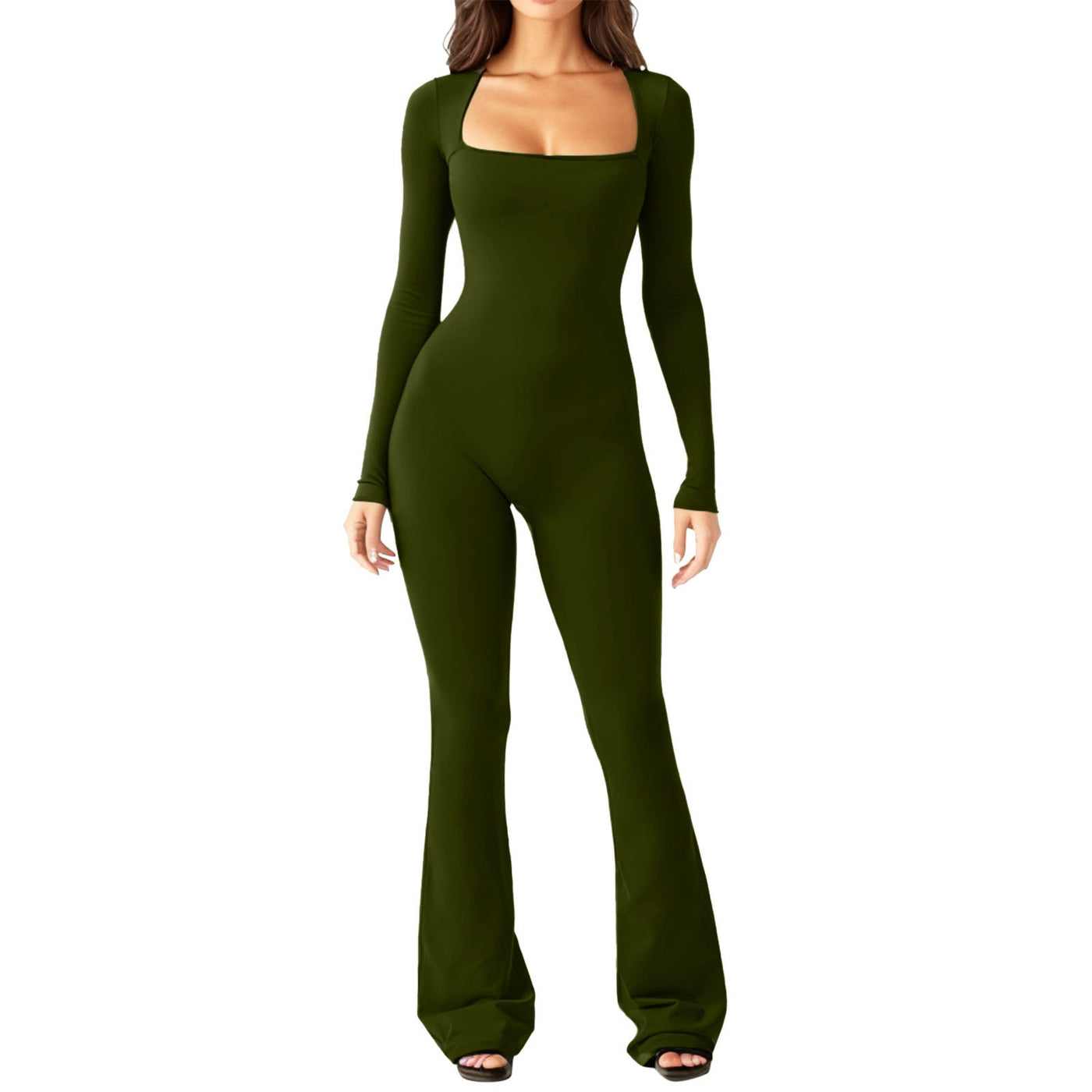 Dame | bredt skåret langærmet bodysuit stilla | vanero