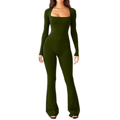 Dame | bredt skåret langærmet bodysuit stilla | vanero