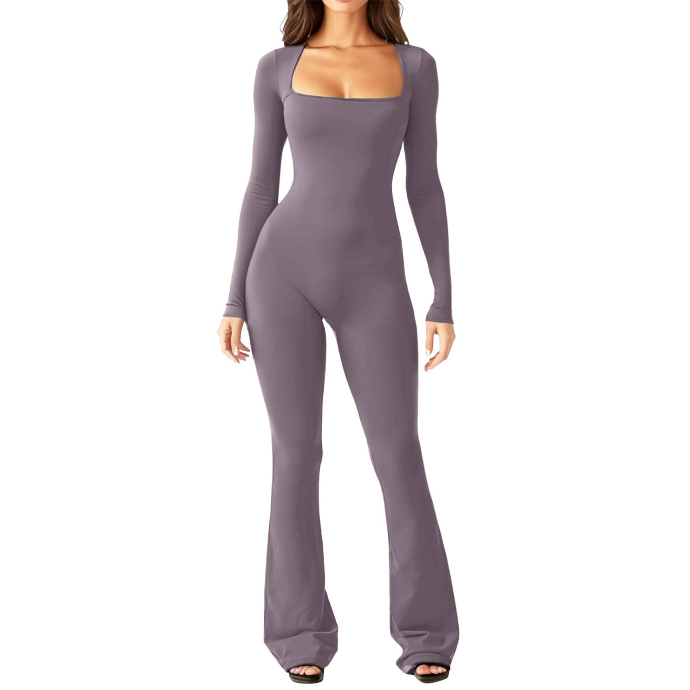 Dame | bredt skåret langærmet bodysuit stilla | vanero