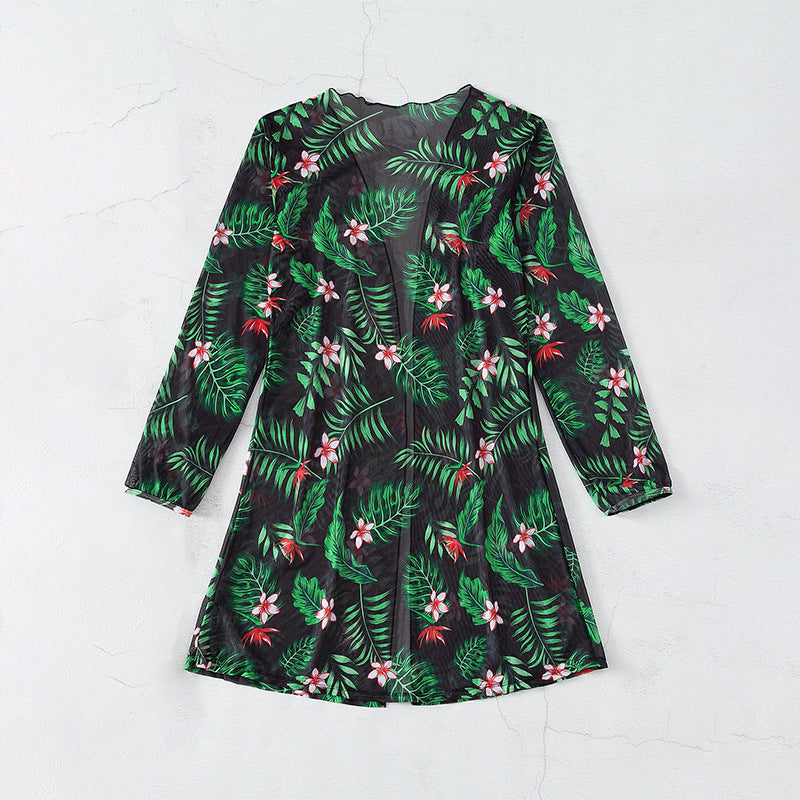 Damebadetøjssæt Polyester Spandex | Badetøj med Blomsterprint | Højtaljet Design til Strand- og Poolbrug | Vanero