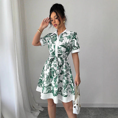 Dame Bluserkjole Med Blomsterdesign | Stilfuld Sommerkjole | Vanero