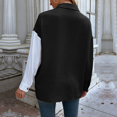 Dame Elegant Bluser Med Asymmetrisk Knapliste Og Brystlomme | Stilfuld Bluse Til Damer | Vanero