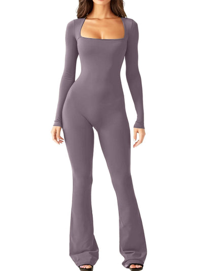 Dame | bredt skåret langærmet bodysuit stilla | vanero