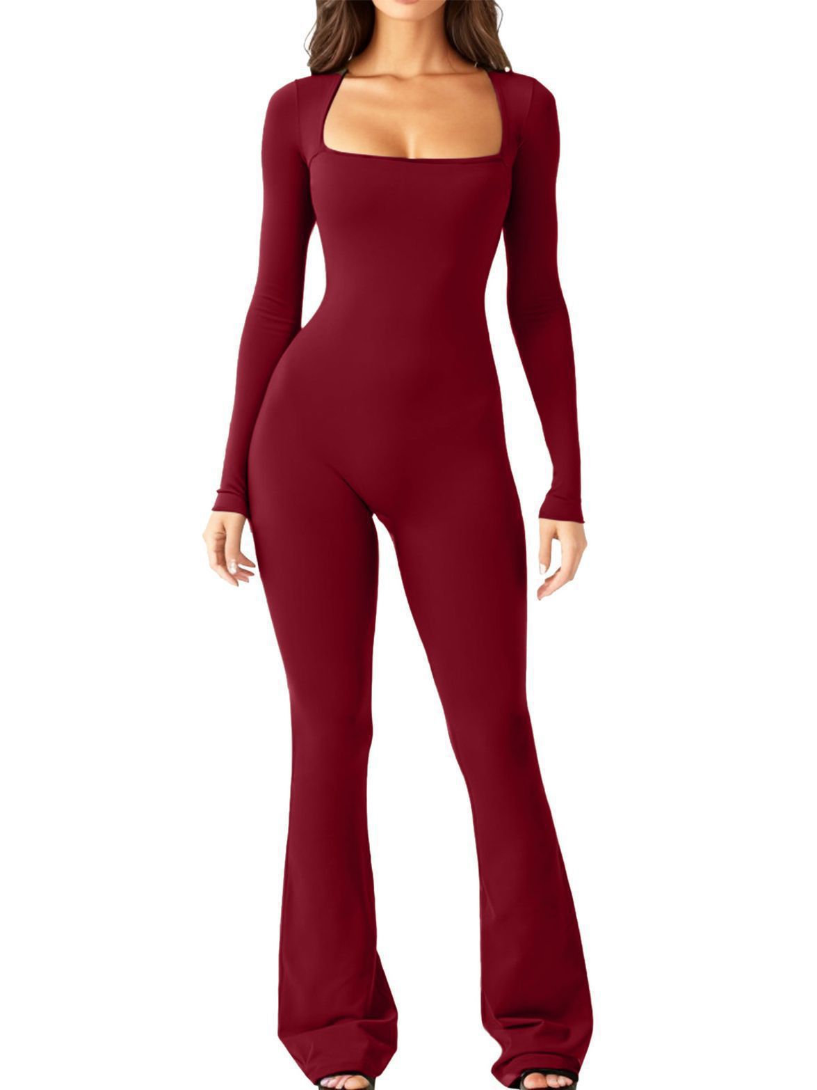 Dame | bredt skåret langærmet bodysuit stilla | vanero