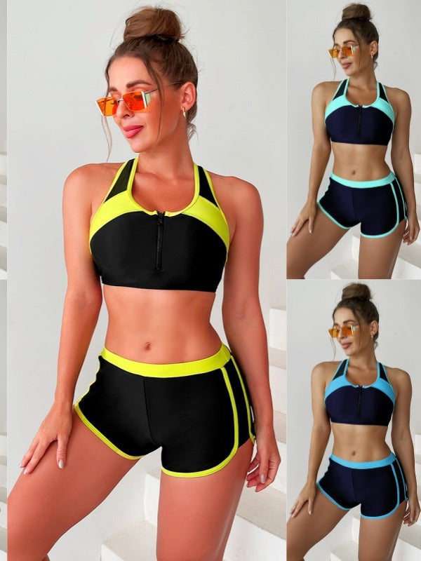 Sporty Bikini-Sæt til Damer | Top og Shorts Badetøj | Nylon og Spandex til Strand og Vandsport | Vanero