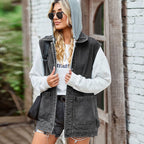 Damevest | Bomuldsdenim Konstruktion Design Med Frontlommer | Hverdagsbrug & Lag-På-Lag Styling | Vanero