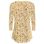 Dame Bluseskjorte Polyesterblanding | Løs Pasform Bluse | Blomsterdetaljer Til Hverdag & Sommerbrug | Vanero