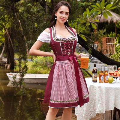 Dame Oktoberfest Dirndl Minikjole | Klassisk & festklar til snøring | Vanero