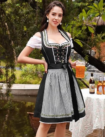 Dame Oktoberfest Dirndl Minikjole | Klassisk & festklar til snøring | Vanero