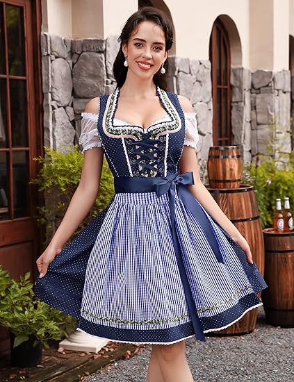 Dame Oktoberfest Dirndl Minikjole | Klassisk & festklar til snøring | Vanero