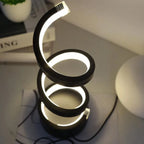 LED Bordlampe Spiraldesign | Dæmpbar Lampe med Integreret LED | Justerbar Indendørs Belysning | Vanero