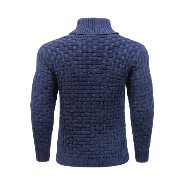 Mark Bomuldskonstruktion | Afslappet Pasform Strikket Sweater | Høj Krave Med Knapdetaljer til Daglig Brug & Kølige Vejrforhold | Vanero