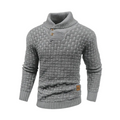 Mark Bomuldskonstruktion | Afslappet Pasform Strikket Sweater | Høj Krave Med Knapdetaljer til Daglig Brug & Kølige Vejrforhold | Vanero