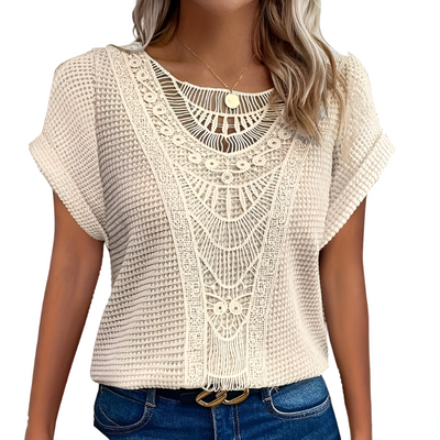 Vanja | Stilfuld Top med Blonde Detalje l Vanero