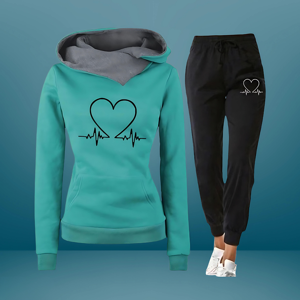Heart | Elegant Todelt Sæt i Sort | Vanero