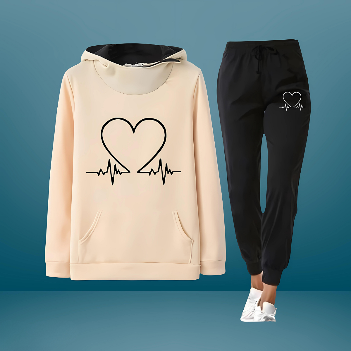 Heart | Elegant Todelt Sæt i Sort | Vanero