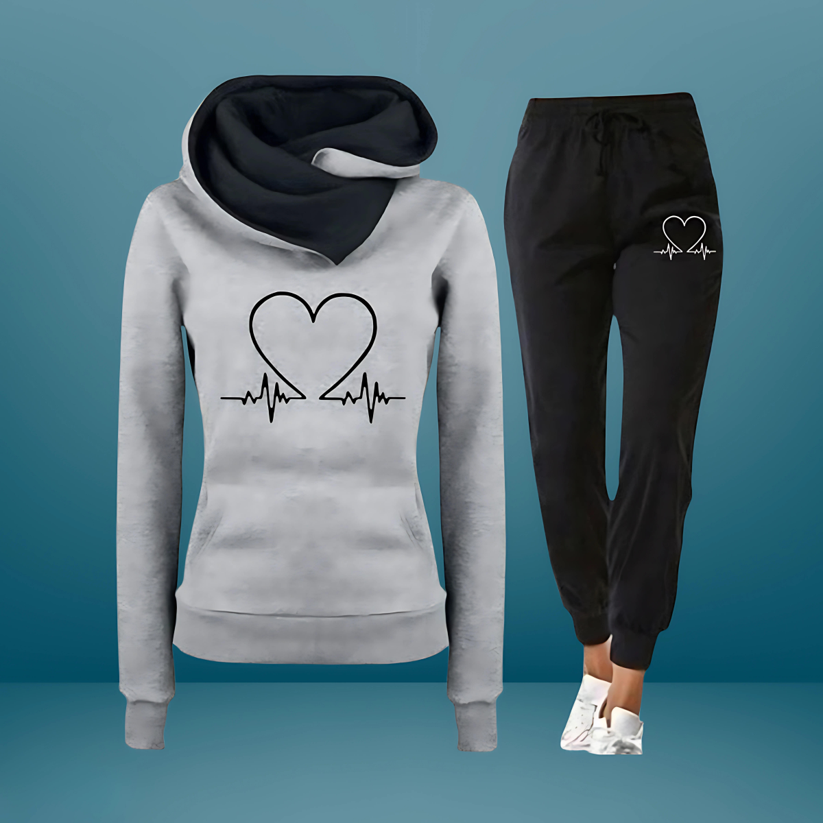 Heart | Elegant Todelt Sæt i Sort | Vanero