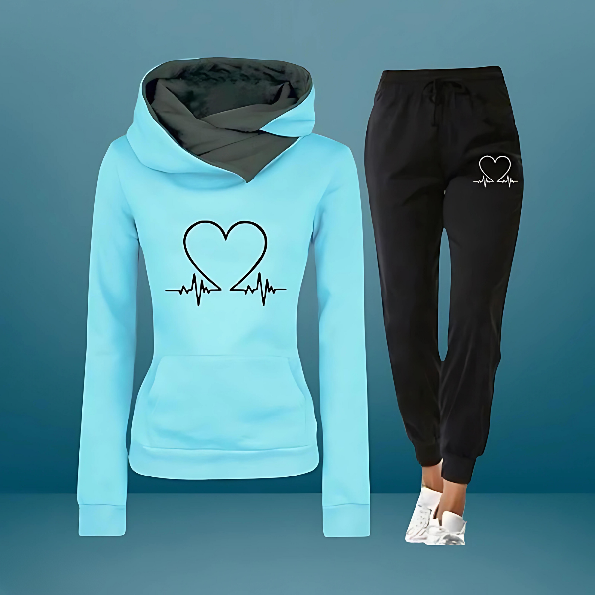 Heart | Elegant Todelt Sæt i Sort | Vanero