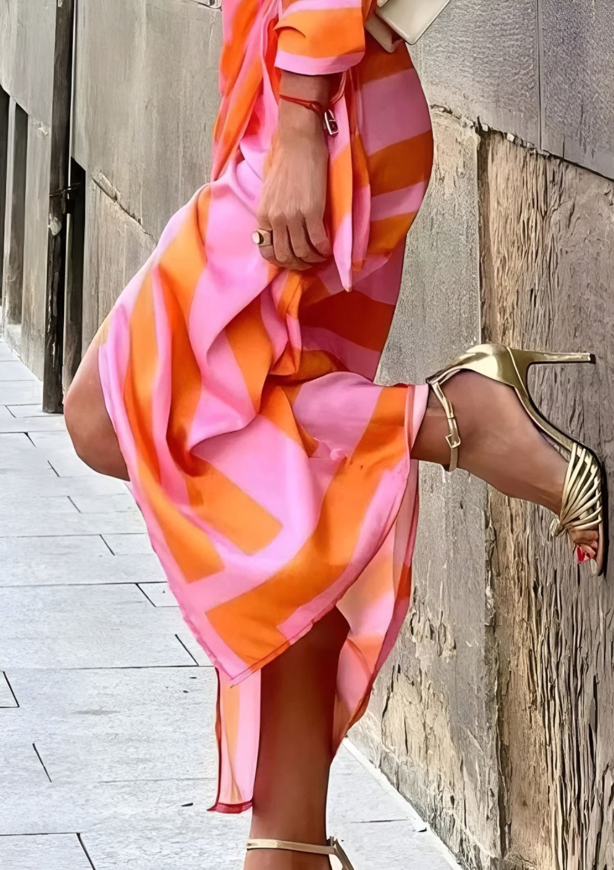 Amelia | Stribet Omslagskjole l Vanero