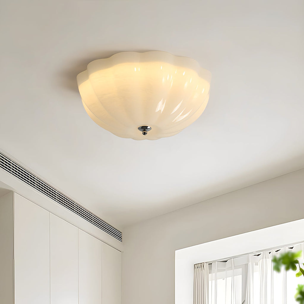 Loftslampe Opalglas | Rund Loftlampe Med E27 Fatning | Diffust Lys Til Stue Soveværelse & Entré | Vanero