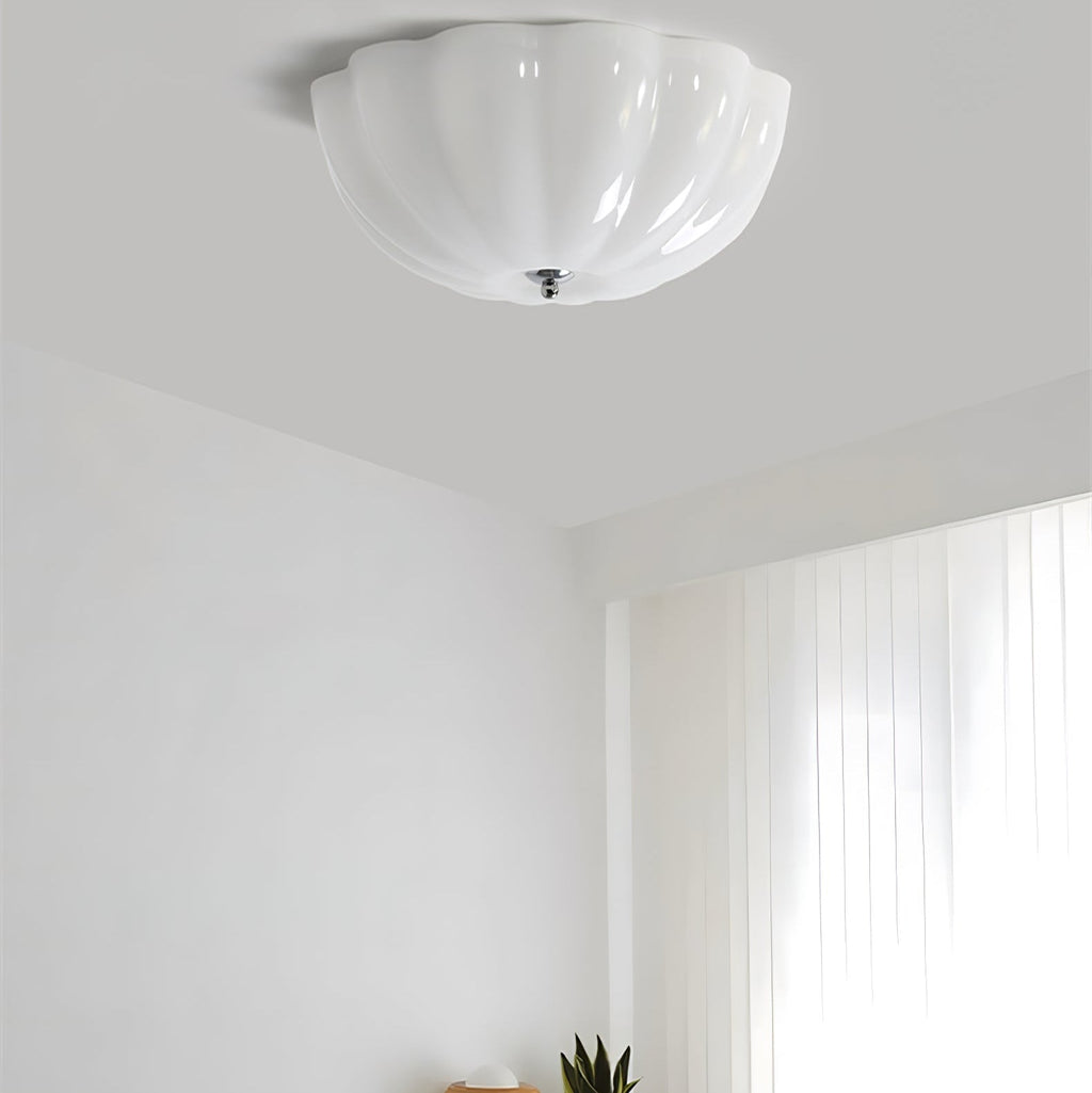 Loftslampe Opalglas | Rund Loftlampe Med E27 Fatning | Diffust Lys Til Stue Soveværelse & Entré | Vanero