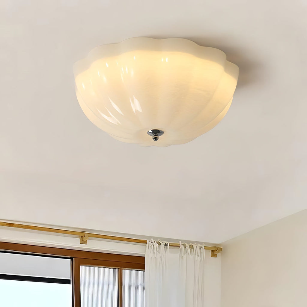 Loftslampe Opalglas | Rund Loftlampe Med E27 Fatning | Diffust Lys Til Stue Soveværelse & Entré | Vanero