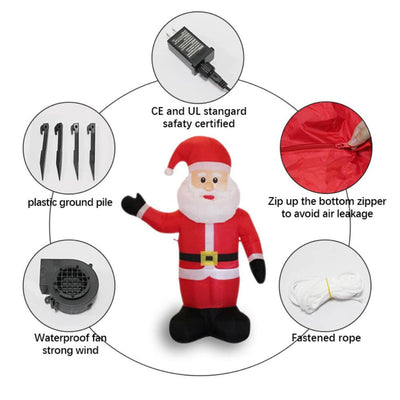 Oppustelig Julemand | 1.8 M / 2.4 M / 3.5 M eller 5.0 Meter | Vanero