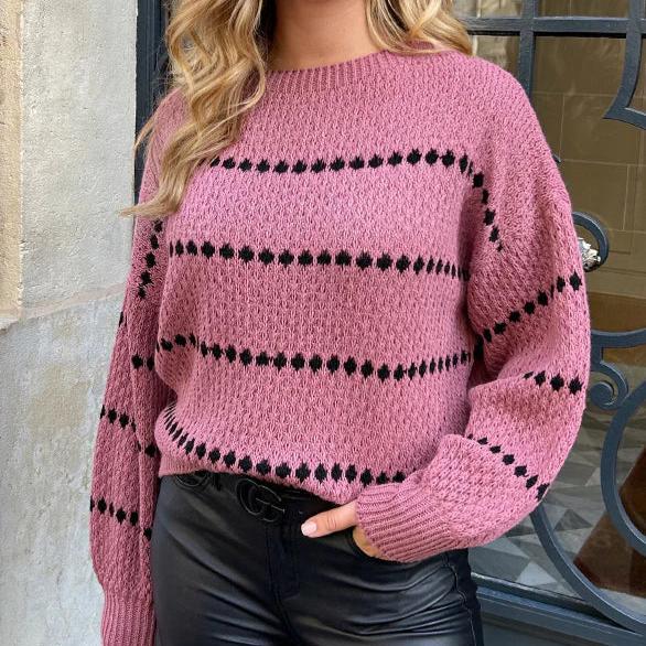 Ada Akryl Uldblanding | Oversized Pasform Sweater | Rund Hals Med Ribdetaljer til Hverdagsbrug & Lag-På-Lag Styling | Vanero