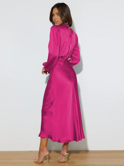 Marie | Stilfuld Satin Maxi Kjole l Vanero