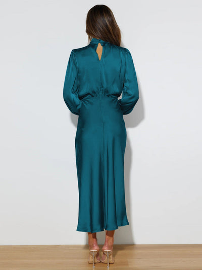 Marie | Stilfuld Satin Maxi Kjole l Vanero