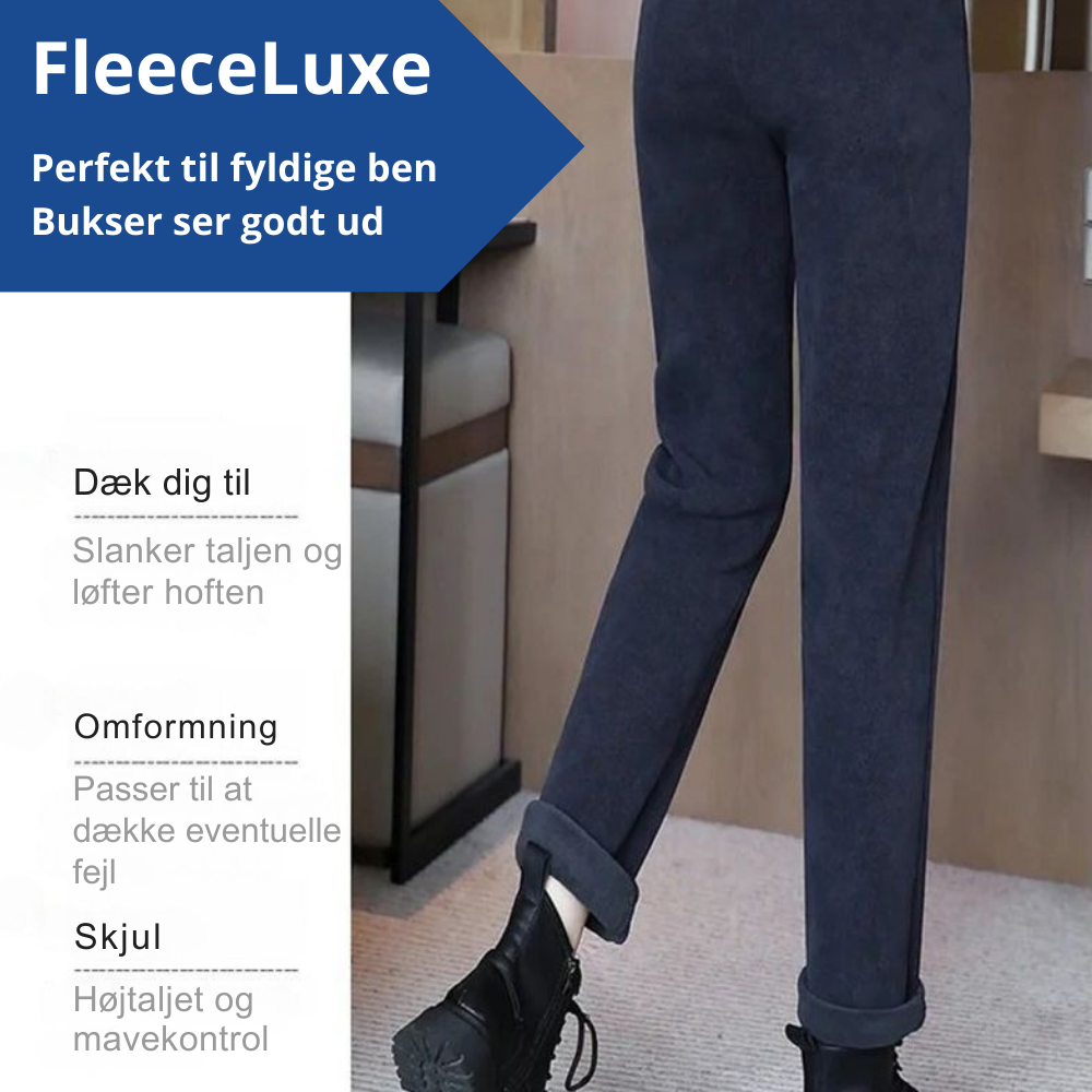 Dame Bukser Bomuldsvelour Med Fleecefor | Højtaljet Pencil-Leg Bukser | Isoleret Design Til Vinter & Hverdagsbrug | Vanero