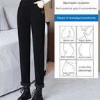 Dame Bukser Bomuldsvelour Med Fleecefor | Højtaljet Pencil-Leg Bukser | Isoleret Design Til Vinter & Hverdagsbrug | Vanero