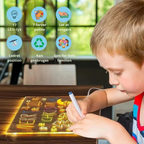 LED Skrive- Og Tegnetavle Med Akrylpanel | USB Drevet Genanvendelig Notetavle & Natlys | Vanero